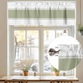 thumbnail image 4 of Kitchen Valances for Window, Simplistic Art Sage Green Light Filtering Rod Pocket Valance Curtain, Abstract Simple White Short Curtains Window Topper for Bedroom Bathroom Living Room 54x18in, 4 of 9