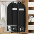 thumbnail image 4 of INCTUO 54" Garment Bags for Travel and Storage, Travel Suit Bags for Men Women with 2 Clear Pockets, Storage bags for Clothes, Suits, Dress, Shirts, Coats 2pcs Black, 4 of 7