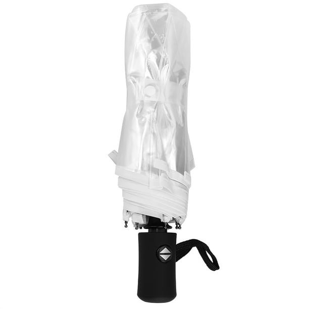 Paraguas Transparente Autico, Paraguas Plegable, Paraguas de Lluvia Auticú Plegable Transparente de Moda Portátil de Tres Pliegues Para Exteriores