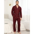 thumbnail image 4 of MoFiz Pjs Men's 100% Cotton Buffalo Plaid Pajama Sets Button Down Cozy Loungewear 2 Pieces, 4 of 9