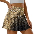 thumbnail image 5 of Yuyamidu Yellow Bling Print Womens Golf Skorts Skirts Tummy Control High Waisted Skirt with Pockets Lightweight Tennis Skorts Dress Size L, 5 of 7