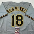 thumbnail image 2 of Autographed/Signed Andy Van Slyke Pittsburgh Grey Baseball Jersey JSA COA, 2 of 4