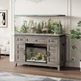 thumbnail image 2 of Farmhouse Aquarium Stand Cabinet with Built-In Power Outlet - Fits 35-75 Gallon Fish Tanks - Heavy-Duty 1400 lb Support - Double Doors & Adjustable Storage Shelves - Grey, 2 of 6