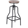 thumbnail image 1 of Swivel Industrial Bar Stool Kitchen Dining Chair Adjustable Height Pinewood Top with Footrest, 1 of 7