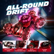 Tecnock Remote Control Car for Kids, 2.4GHz 4WD Gesture Sensing RC Cars - 360° Rotating Double Sided Hand Controlled RC Stunt Car with LED Lights