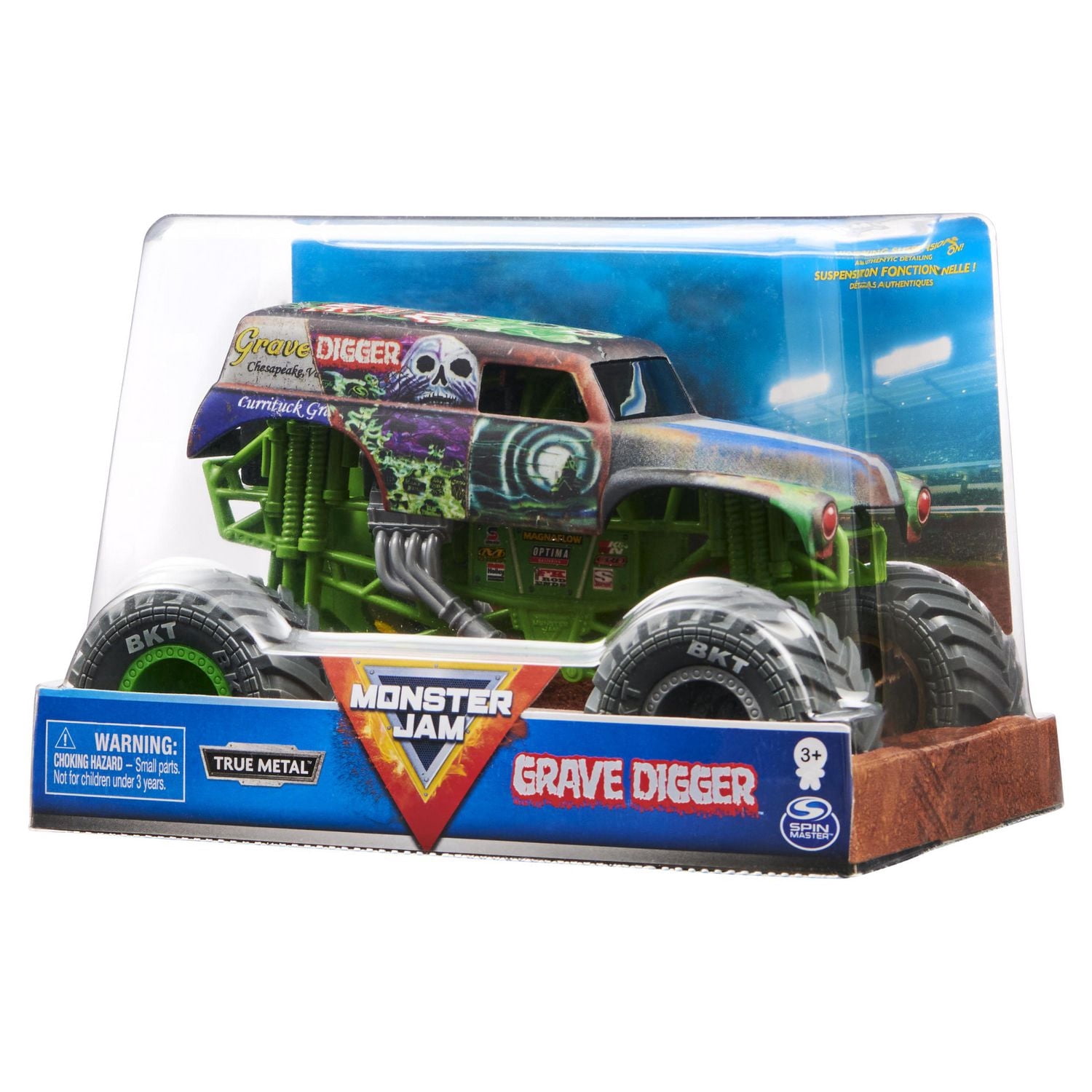 Monster Jam, Official Grave Digger Monster Truck, Collector Die-Cast Vehicle, 1:24 Scale