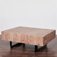 thumbnail image 3 of Mod-Arte Table Basse Moderne en Bois Dur avec Dessus Coulissant Naturel, 3 of 9