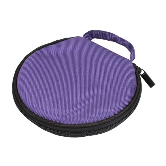 Unique Bargains Round Shaped 20 Slots CD Discs Zipper Closure Holder Bag Wallet Purple