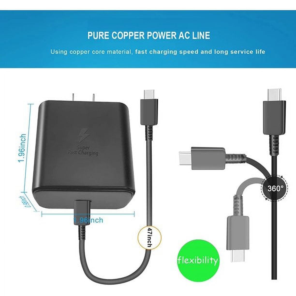 45W USB C Fast Charger for Samsung Charger Type C, PD Charger for Samsung Chromebook Plus Pro Galaxy Book Type-C Wall Charger Adapter, PPS Charger USB-C for Samsung Phone Charger Fast Charging Cord