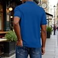 thumbnail image 5 of YODETEY Men’s Classic Solid Polos Shirt, Men’s Everyday Fit Collar Casual Shirts,Big and Tall Blue,Size S-3XL, 5 of 6
