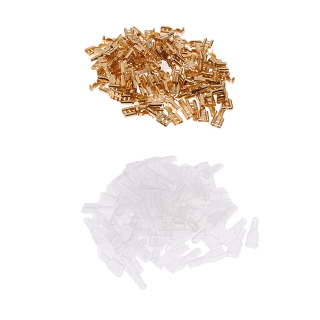Plástico Terminal Del Enchufe de La Bifurcación de 100pcs Y Manga Aislante de Cobre Zulema Terminal de crimpado de conector