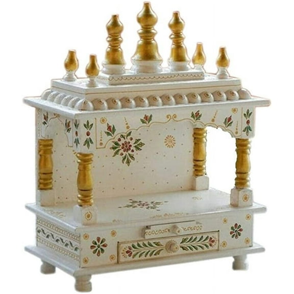 Home Temple Wooden Temple For Home Dacorations Wooden Home Temple - 15 x 8 x 18 Inch (Beige)