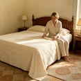 thumbnail image 2 of AuroraX Bed Sheet Twin Size Beige Sold Separately Flat Sheets Twin, 2 of 6