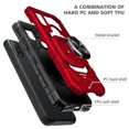 thumbnail image 5 of For Kyocera DuraSport 5G / UW Case Shockproof Ring Stand Phone Cover with Tempered Glass Screen Protector - Red, 5 of 5