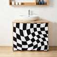 Black and White Checkered Small Cabinet Curtains 10.8