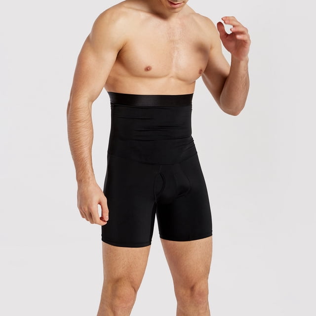 Shorts moldeadores de cintura alta para hombre | Pantalones de control transpirables de doble capa para cintura y cadera | Ropa interior adelgazante para entrenamiento y uso diario