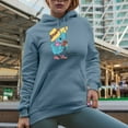 thumbnail image 2 of Distressed Alright Spring, Do Your Thing Quote - Cute Bird Holding Flowers Art Merch Gift, Light Blue Hooded Sweatshirt or Hoodie, Large, 2 of 5