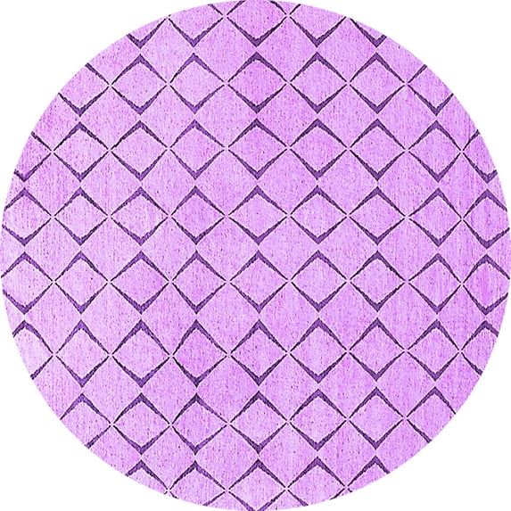 Ahgly Company Indoor Round Solid Purple Modern Area Rugs, 8' Round