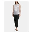 thumbnail image 3 of DKNY Womens Silver Sleeveless V Neck Hi-Lo Top Size: XL, 3 of 3