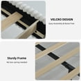 thumbnail image 4 of King Size Corduroy Upholstered Bed Frame with Vertical Channel Headboard, Platform Bed No Box Spring Needed, Sturdy Noise-Free Structure, Easy Assembly, White, 4 of 4