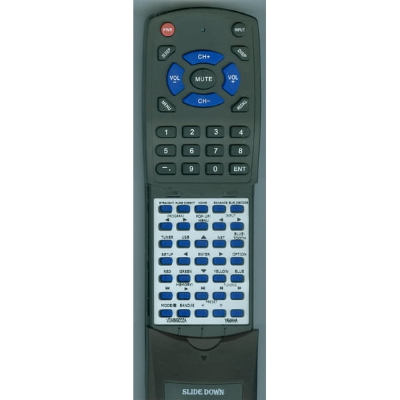 Replacement Remote for Yamaha VDM8690, RAV574, RX-V4A, YHT5960U