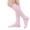 Pink, variant on Womens Striped Knee High Socks Girls Funny Novelty Athletic Colorful Stripe Cute Stockings Tube Socks Army Green One Size