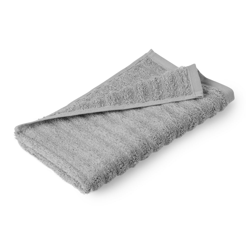 Mainstays Performance Textured Hand Towel Grey Flannel