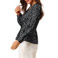 thumbnail image 5 of Allegra K Women's Elegant Dots V Neck Smocked Ruffled Hem Peplum Top, 5 of 7
