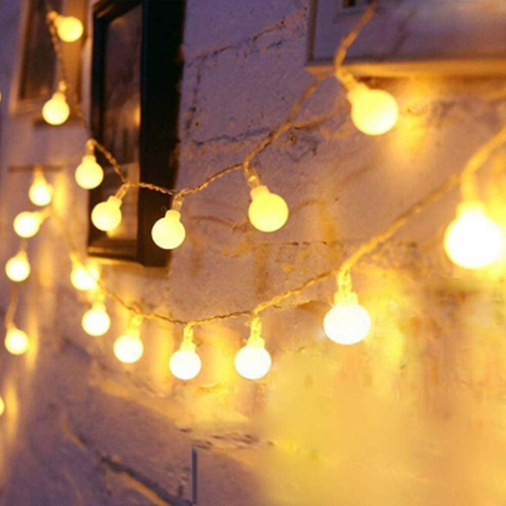 Metaku Globe String Lights Fairy Lights Battery Operated 20ft 50LED String Lights with Remote Waterproof Indoor Outdoor Hanging Lights Decorative Christmas Lights for Home Party Patio Garden Wedding