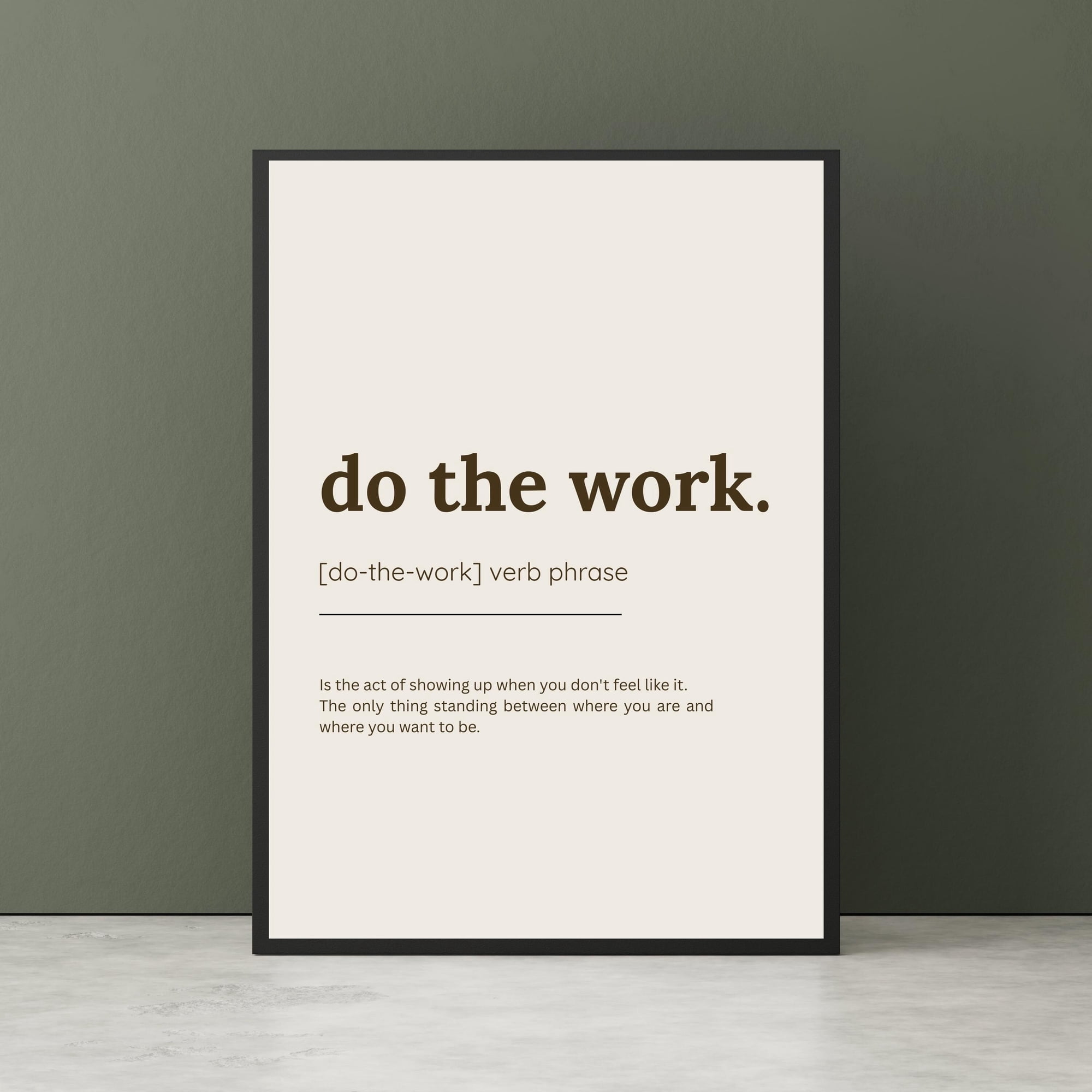 Do The Work Definition Print Minimalist Motivational Art Home Decor Office Wall Art