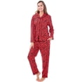 thumbnail image 1 of Alexander Del Rossa Women's Warm Flannel Pajama Set, Long Button Down Cotton Pjs, Large Red Leopard Animal Print (A0509Q87LG), 1 of 3