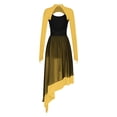 thumbnail image 2 of Miaeowve Lyrical Dance Dress for Women Contemporary Ballet Dance Costume High Low Flowy Leotard Yellow M, 2 of 6