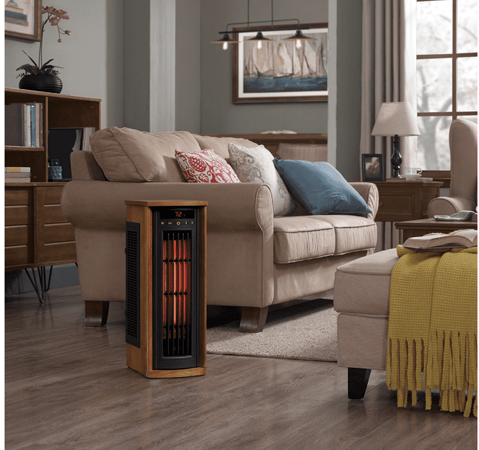 Duraflame 5HM8000-O142 Portable Electric Infrared Quartz Oscillating Tower  Heater, Oak - Walmart.com