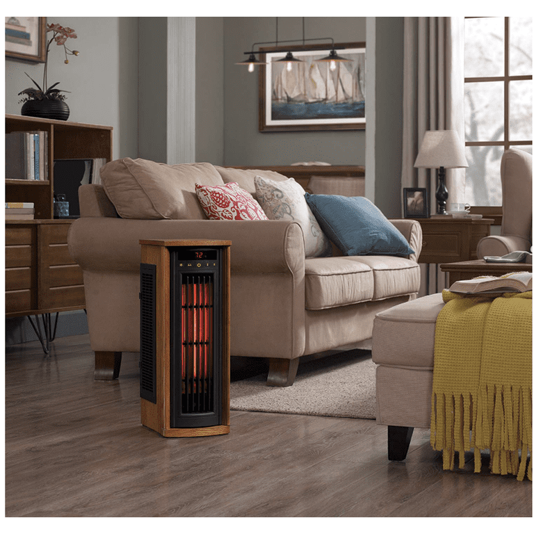 Duraflame 5HM8000-O142 Portable Electric Infrared Quartz Oscillating Tower  Heater, Oak - Walmart.com