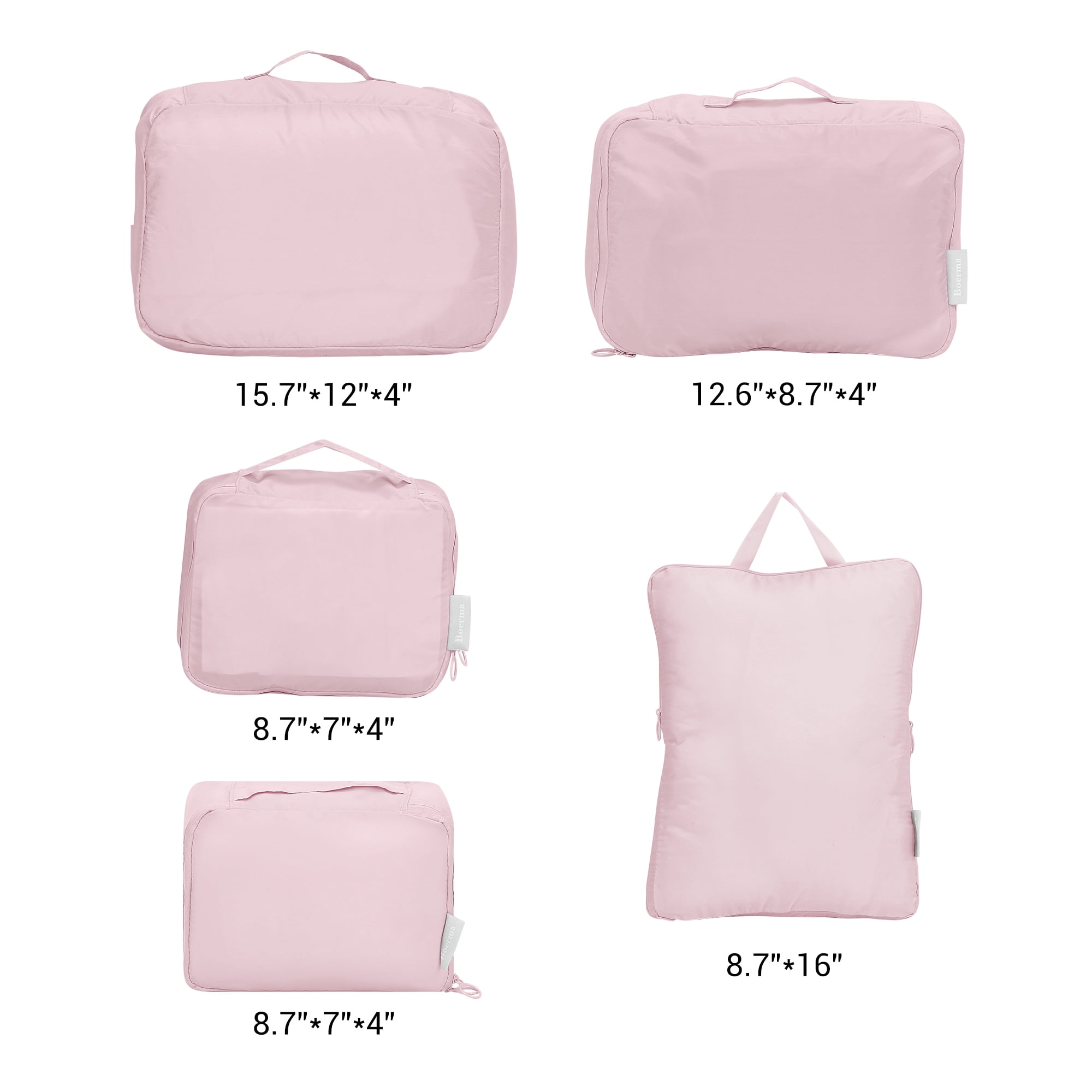 REGALWOVEN 6 Set Travel Bag for Storage,Lightweight Travel Essentials,Travel Accessories for Travel Toiletry Bag Sets Pink 15.5*12*4in