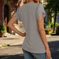 thumbnail image 5 of Cilsoka Summer Tops for Women 2026 Ruffle Short Sleeve Shirts Henley Dressy Casual Blouses V Neck Fashion Tunics Trendy Flowy Clothing, 5 of 7