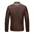 thumbnail image 6 of Cloudstyle Men's Solid Color Zipper Casual Leather Jacket PY06, 6 of 14
