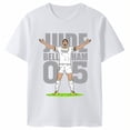 thumbnail image 3 of Camiseta de algodón negra de manga corta de verano para niños y niñas, ropa deportiva, camisetas con estampado de estrella de fútbol Ronaldo, ropa para niños, 3 of 5