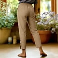thumbnail image 5 of Sexlip Womens Straight Leg Pants Summer elastic waist tapered leg lightweight fabric breathable wrinkle resistant for Casual Sports wear Yellow XL, 5 of 8
