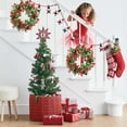thumbnail image 4 of BOBOMOTI Christmas Wreath Decorations, Artificial Xmas Wreath Red Berry Wreath with Needles Leaves, for Indoor Outdoor Holiday Decor, 4 of 6