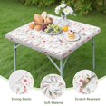 thumbnail image 4 of Floral Princess Unicorn Pattern Square Fitted Tablecloth with Elastic Edge,Square Table Cover,Washable Elastic Table Cover for Home Kitchen Party Decor 34"x34", 4 of 6