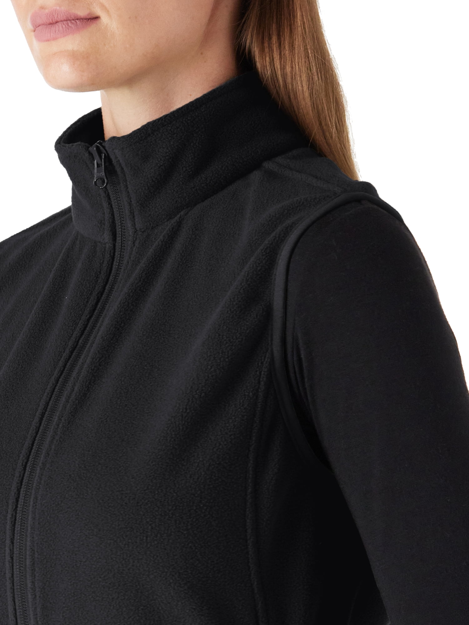 33,000ft Women's Fleece Vest, Zip Up Lightweight Soft Running Vest Outerwear Sleeveless with Pockets
