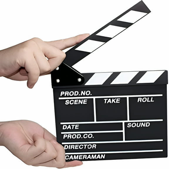 CCOCC 2026 New Film Movie Clapper Slate Chalkboard Professional Vintage Clapper Slate Board Cut Action Tv Movie Clapperboard-Decor,For Filming,Photo,Studio,Decor (7.5” X 8”)