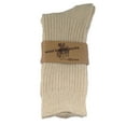 thumbnail image 2 of Lian LifeStyle Women's 1 Pair Knitted Wool Crew Socks One Size 7-10 (Beige), 2 of 2