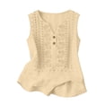 thumbnail image 3 of Uootdi Womens Embroidered Tank Tops Sleeveless Split Neck with Floral Embroidered Placket Retro Chic Style Soft Comfortable Everyday Tops Gift, 3 of 9