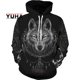 thumbnail image 3 of Sudadera unisex con estampado 3D de lobo, sudadera con estampado de animales, ropa de calle para hombre, 3 of 5