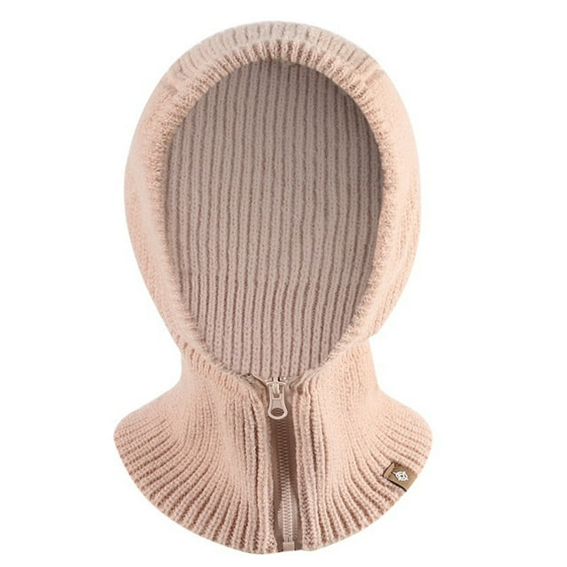 Pink Neckerchief Winter Hat Windbreak Hood Hood Knit Wool Hat Bib Hood Windbreak Head Hat Rafah Hat