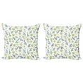 thumbnail image 1 of Leaves Throw Pillow Cushion Cover Pack of 2, Silhouettes Pattern Coming of the Spring Theme Foliage Arrangement Abstract Ornament, Zippered Double-Side Digital Print, 4 Sizes, Multicolor, by Ambesonne, 1 of 2