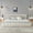 Beige, variant on California King Grounded Platform Bed with Thick Headboard, Chenille Upholstered Bed Frame, No Box Spring Needed