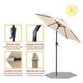 thumbnail image 2 of FLAME&SHADE 9 ft Outdoor Market Patio Table Umbrella with Tilt, Beige, 2 of 7
